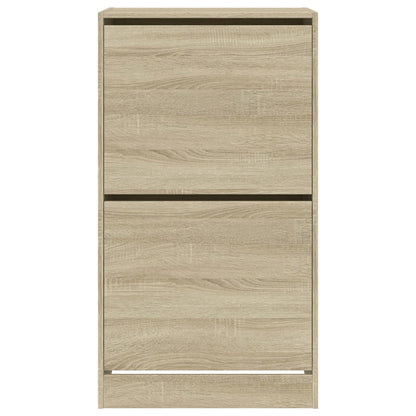 Shoe Cabinet with 2 Flip-Drawers Sonoma Oak 60x42x108 cm