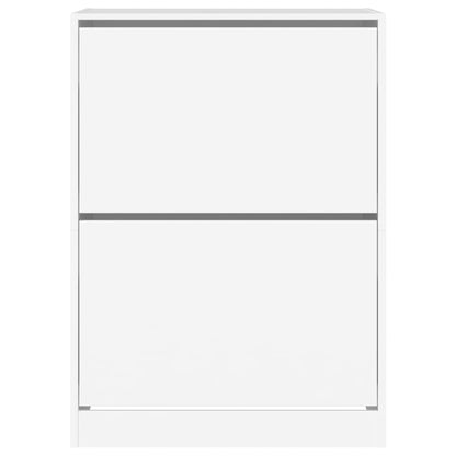 Shoe Cabinet with 2 Flip-Drawers White 80x42x108 cm