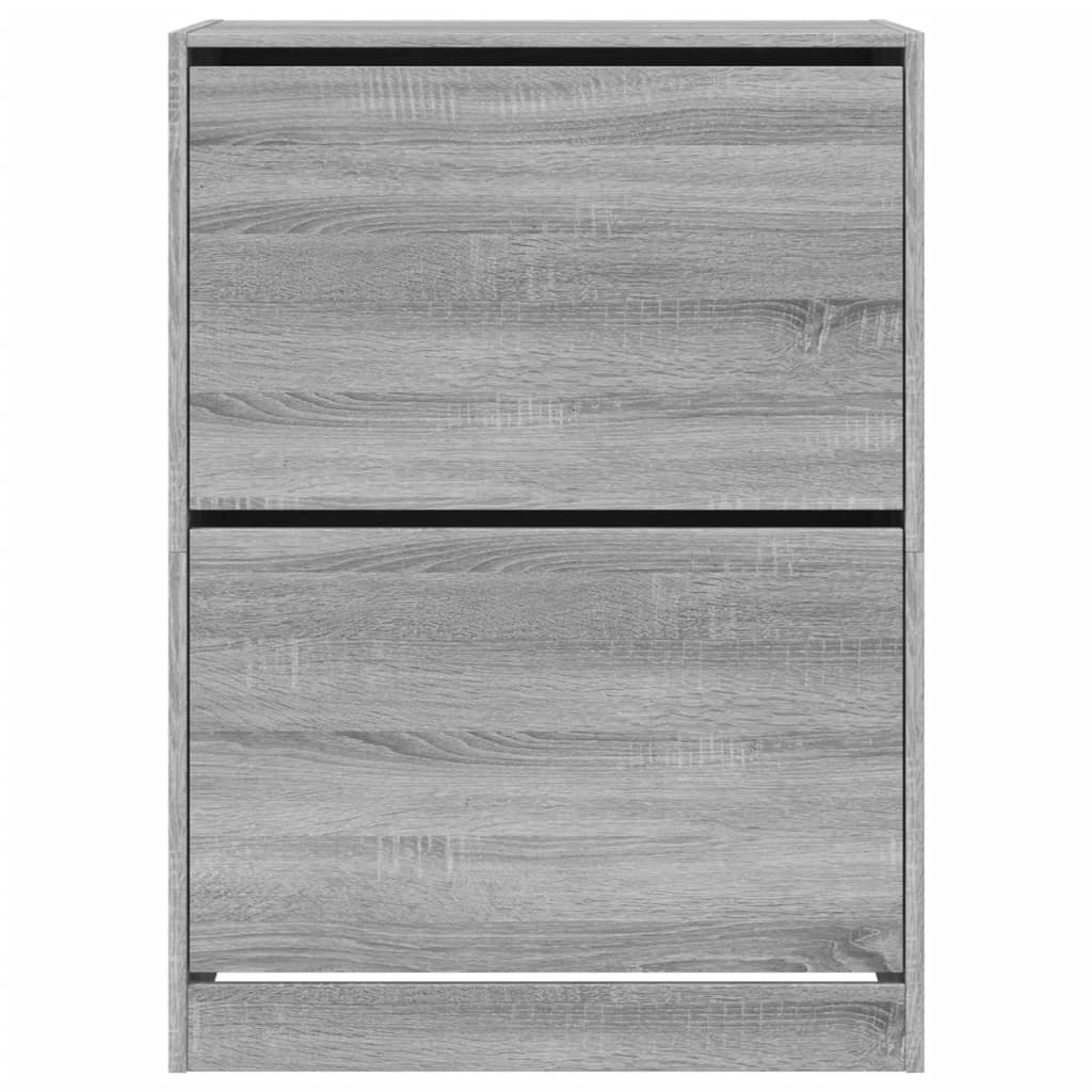 Shoe Cabinet with 2 Flip-Drawers Grey Sonoma 80x42x108 cm