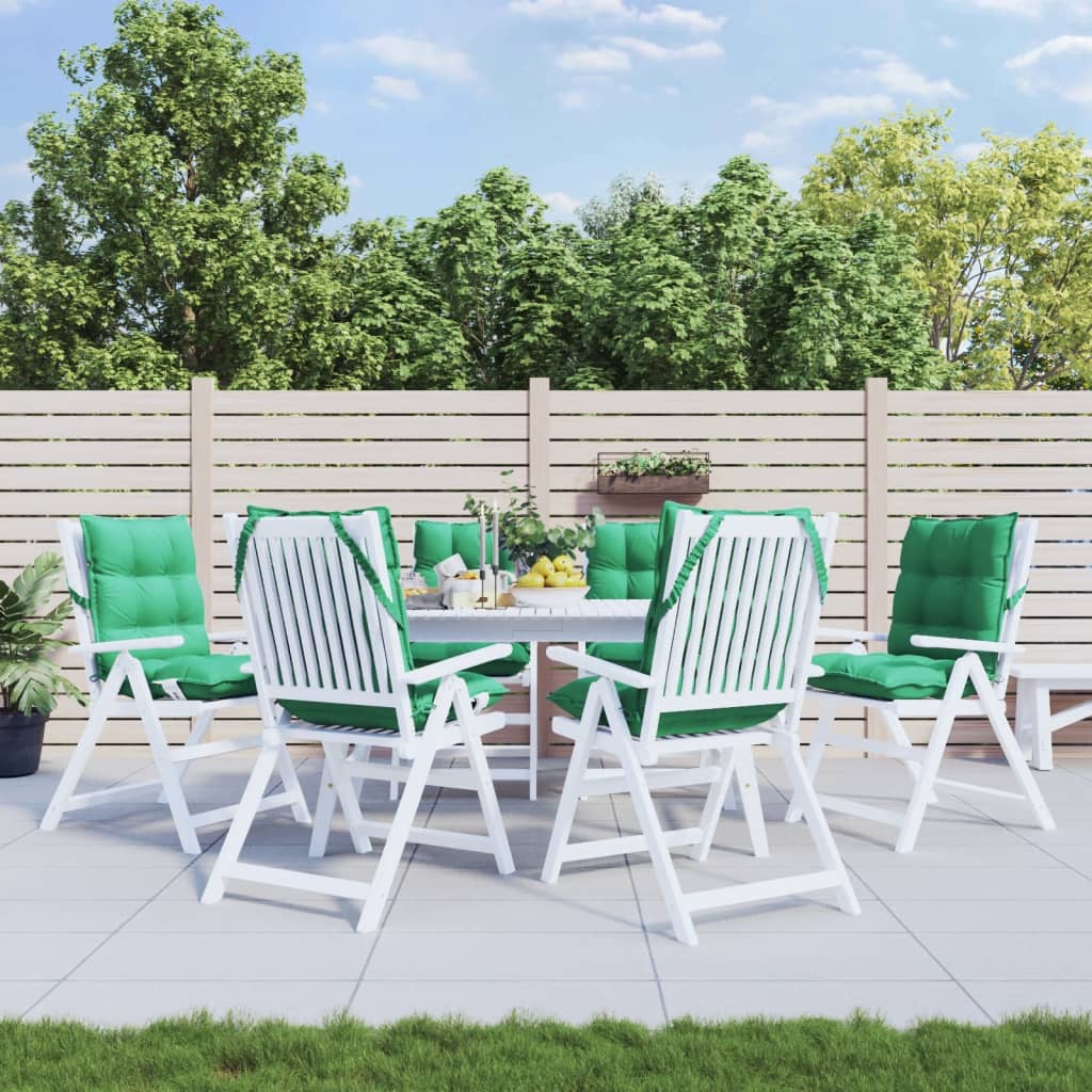 Outdoor Cushion 6 pcs Green 39.37 x 19.69 x 2.76 in