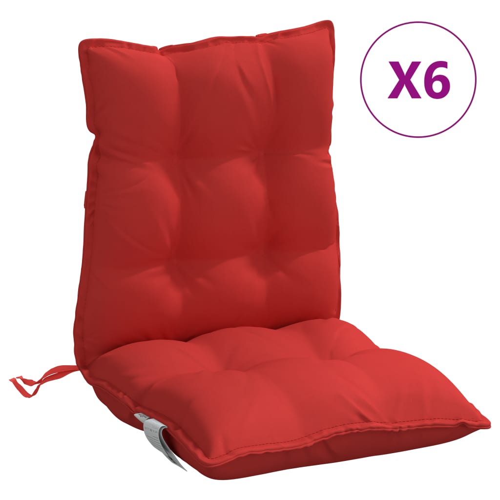 Outdoor Cushion 6 pcs Red 39.37 x 19.69 x 2.76 in