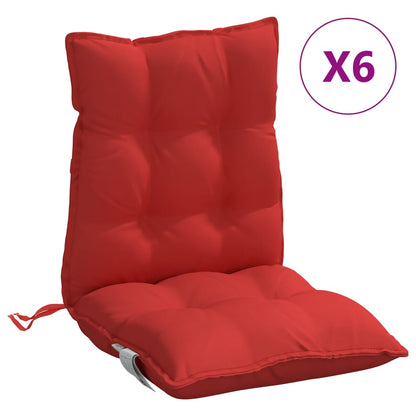 Outdoor Cushion 6 pcs Red 39.37 x 19.69 x 2.76 in
