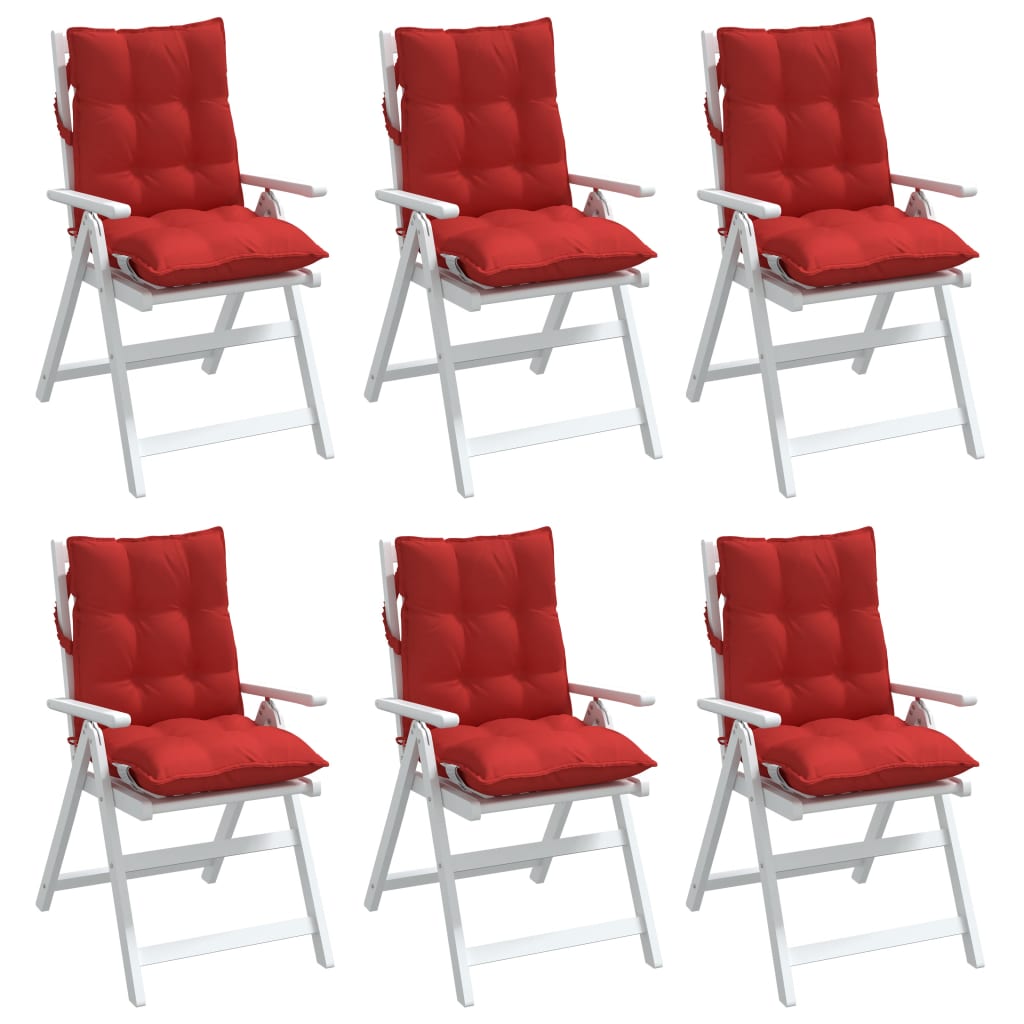 Outdoor Cushion 6 pcs Red 39.37 x 19.69 x 2.76 in