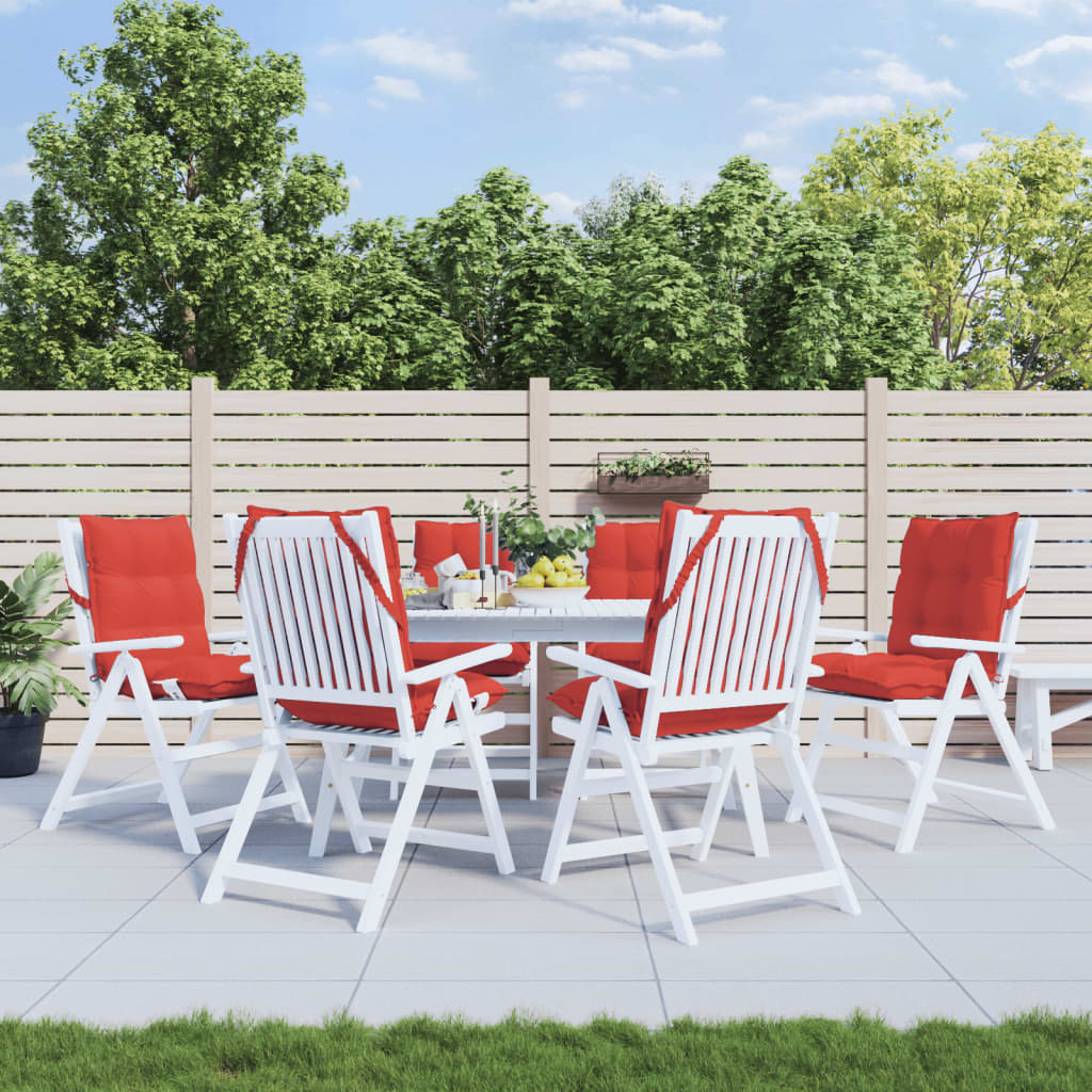 Outdoor Cushion 6 pcs Red 39.37 x 19.69 x 2.76 in