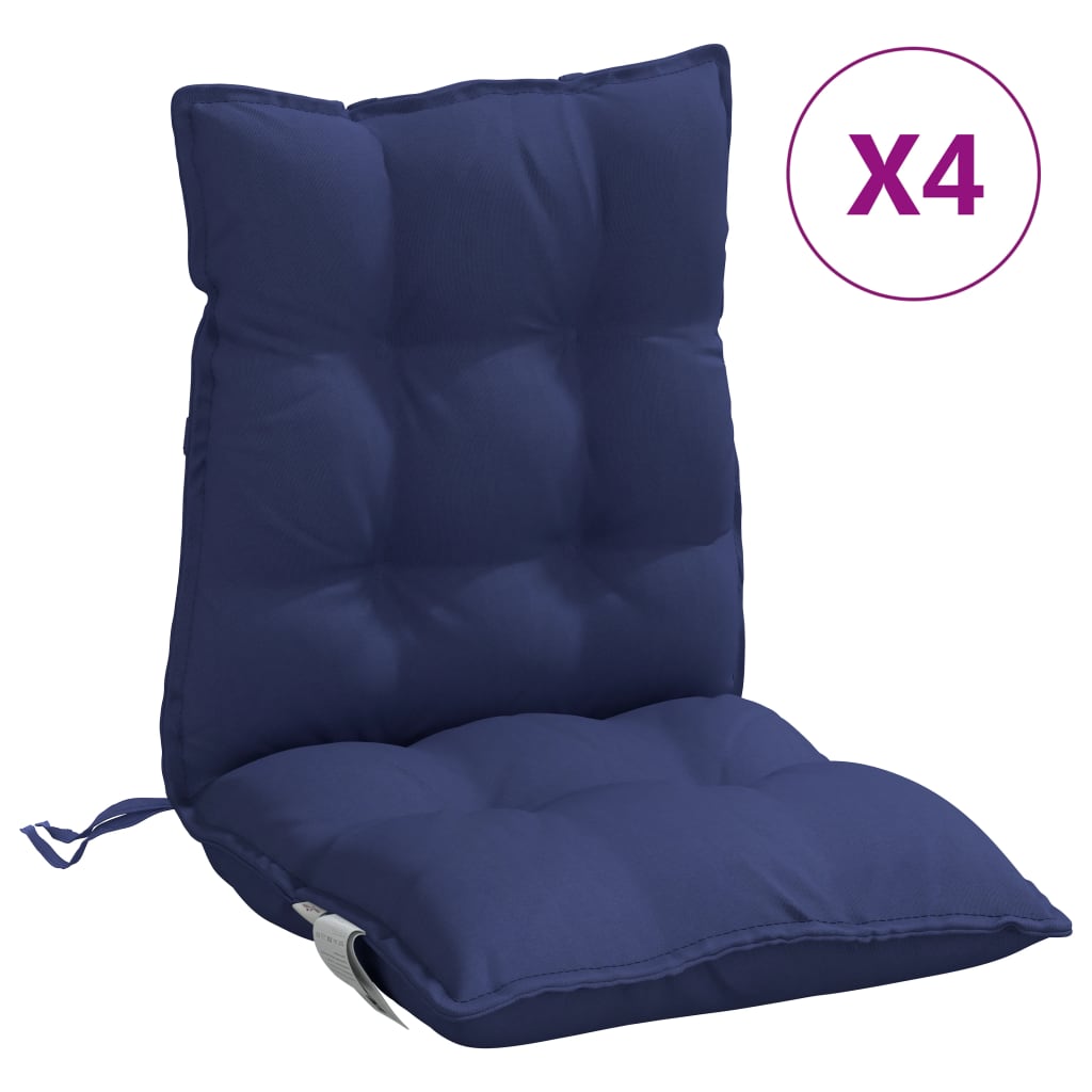 Outdoor Cushion 4 pcs Navy Blue 39.37 x 19.69 x 2.76 in