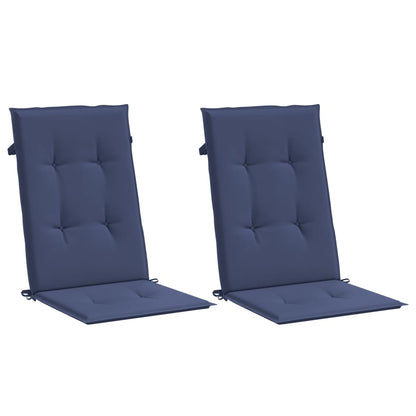 Highback Chair Cushions 2 pcs Navy Blue Fabric