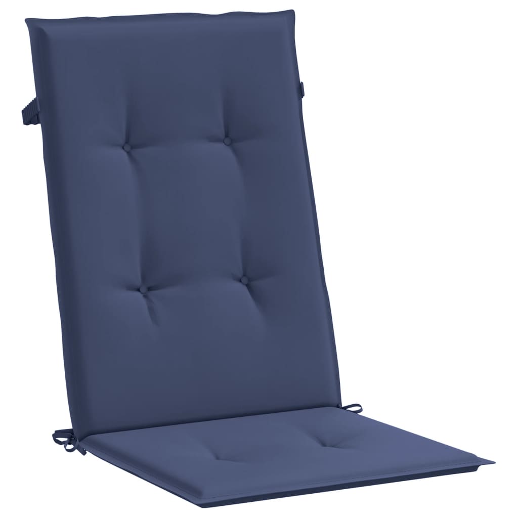 Highback Chair Cushions 2 pcs Navy Blue Fabric