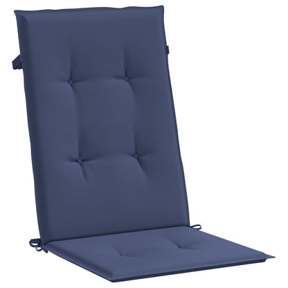 Highback Chair Cushions 2 pcs Navy Blue Fabric
