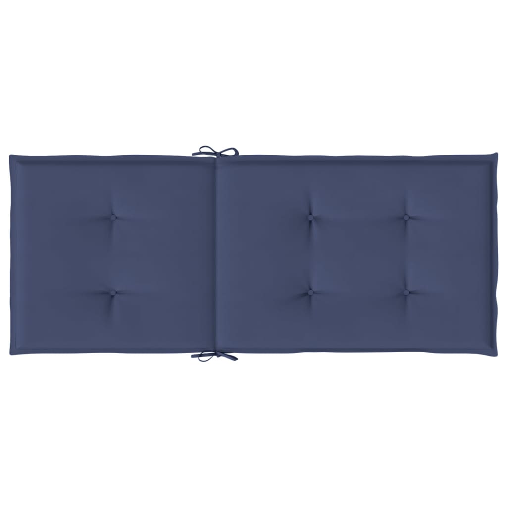 Highback Chair Cushions 2 pcs Navy Blue Fabric