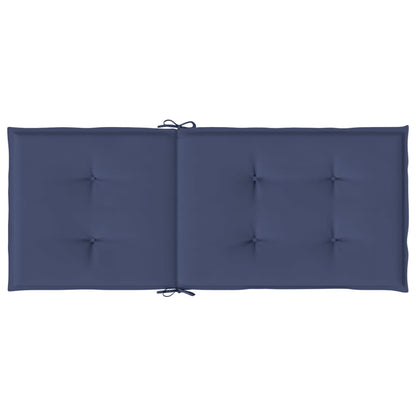 Highback Chair Cushions 2 pcs Navy Blue Fabric