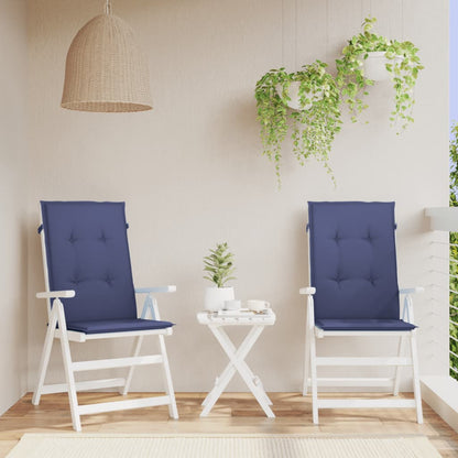 Highback Chair Cushions 2 pcs Navy Blue Fabric