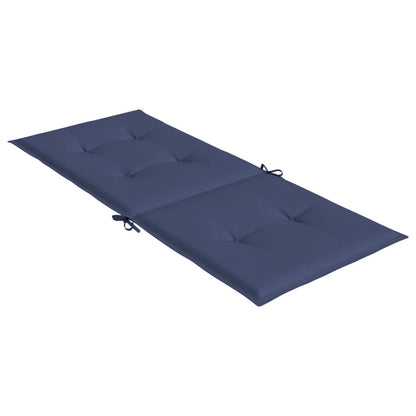 Highback Chair Cushions 4 pcs Navy Blue Fabric
