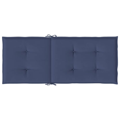 Highback Chair Cushions 4 pcs Navy Blue Fabric