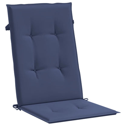 Highback Chair Cushions 6 pcs Navy Blue Fabric