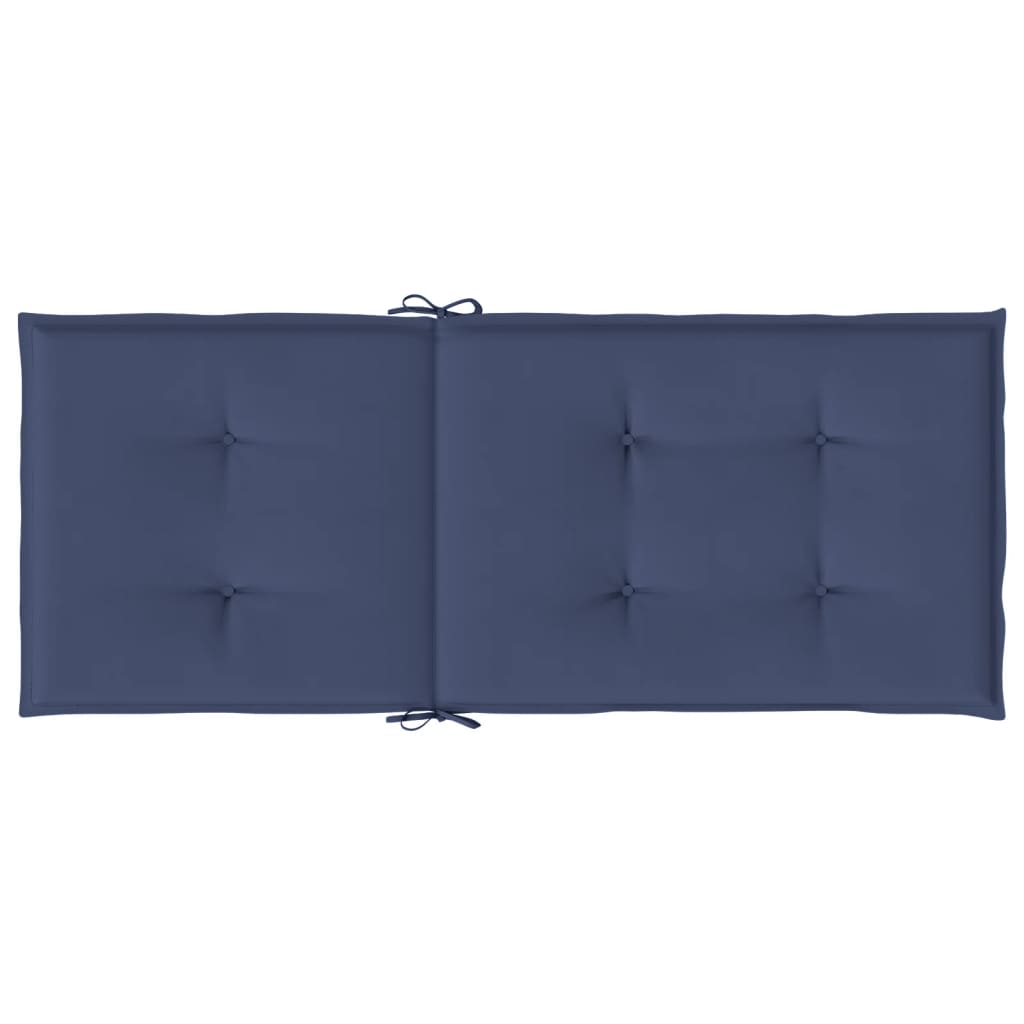 Highback Chair Cushions 6 pcs Navy Blue Fabric