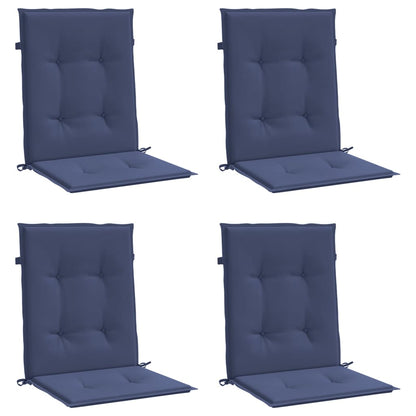 Lowback Chair Cushions 4 pcs Navy Blue Fabric