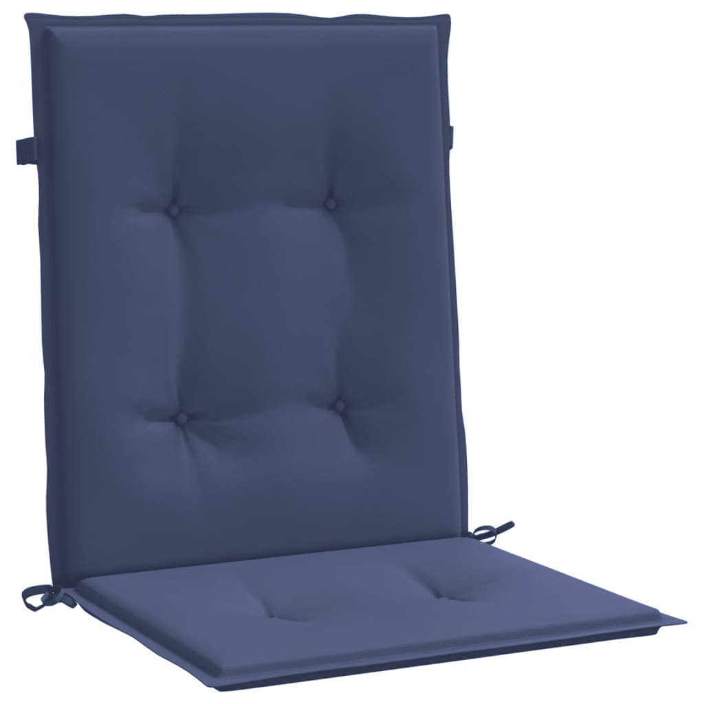 Lowback Chair Cushions 4 pcs Navy Blue Fabric