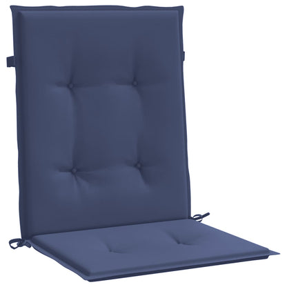 Lowback Chair Cushions 4 pcs Navy Blue Fabric