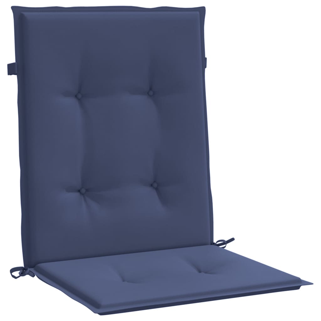 Lowback Chair Cushions 6 pcs Navy Blue Fabric