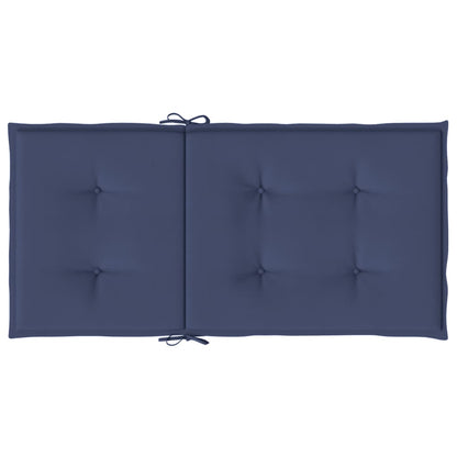Lowback Chair Cushions 6 pcs Navy Blue Fabric