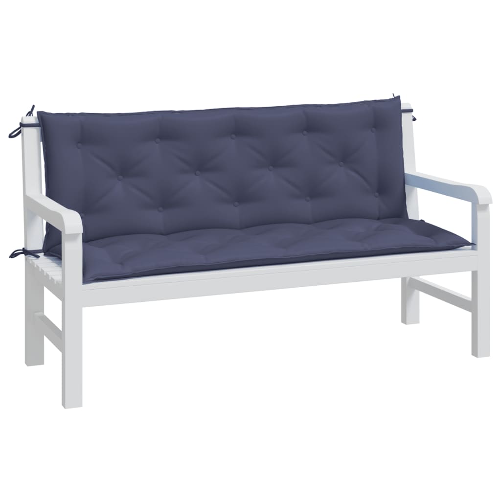 Garden Bench Cushions 2pcs Navy Blue 59.1"x19.7"x2.8" Oxford Fabric