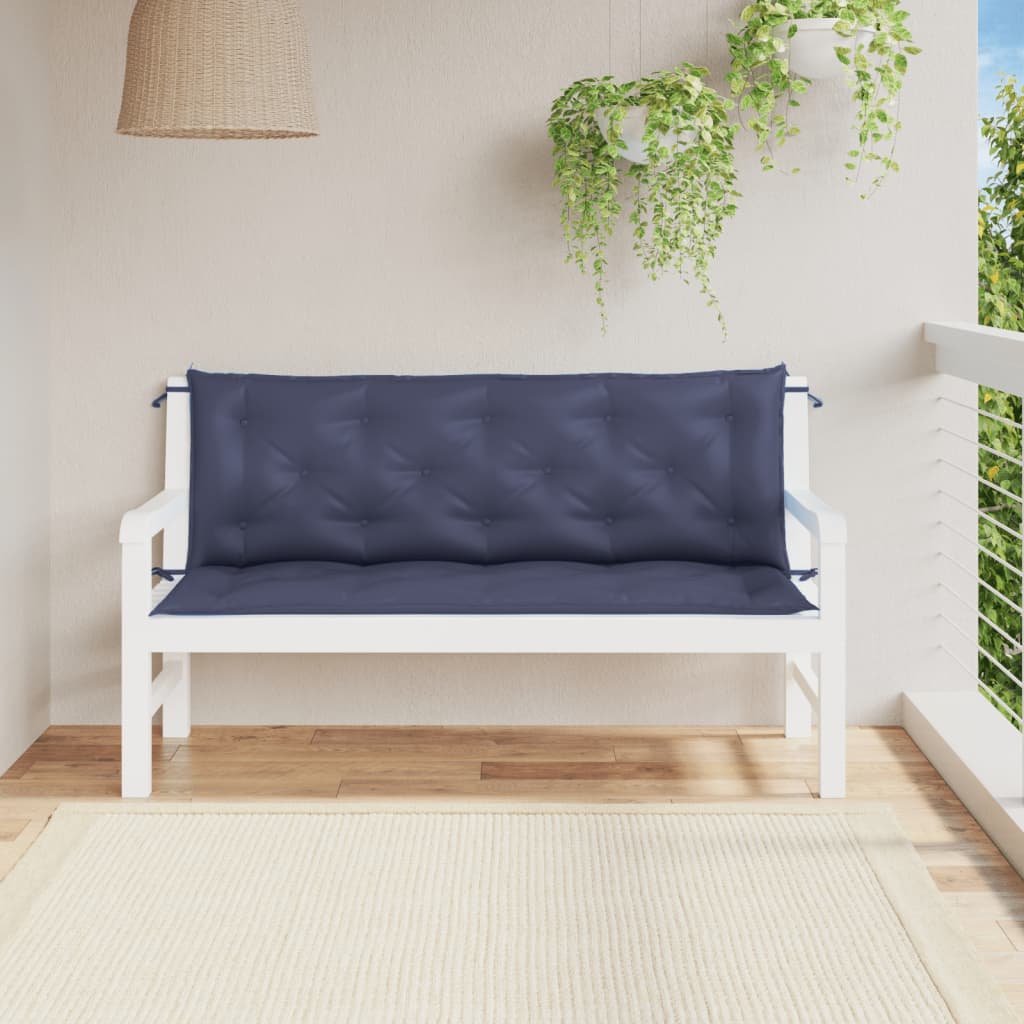 Garden Bench Cushions 2pcs Navy Blue 59.1"x19.7"x2.8" Oxford Fabric