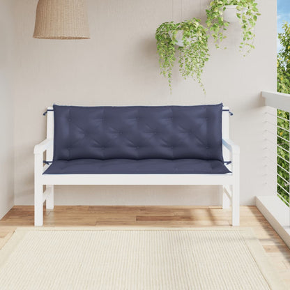 Garden Bench Cushions 2pcs Navy Blue 59.1"x19.7"x2.8" Oxford Fabric