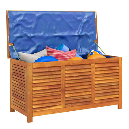 Garden Storage Box with Louver 113x50x56 cm Solid Wood Acacia
