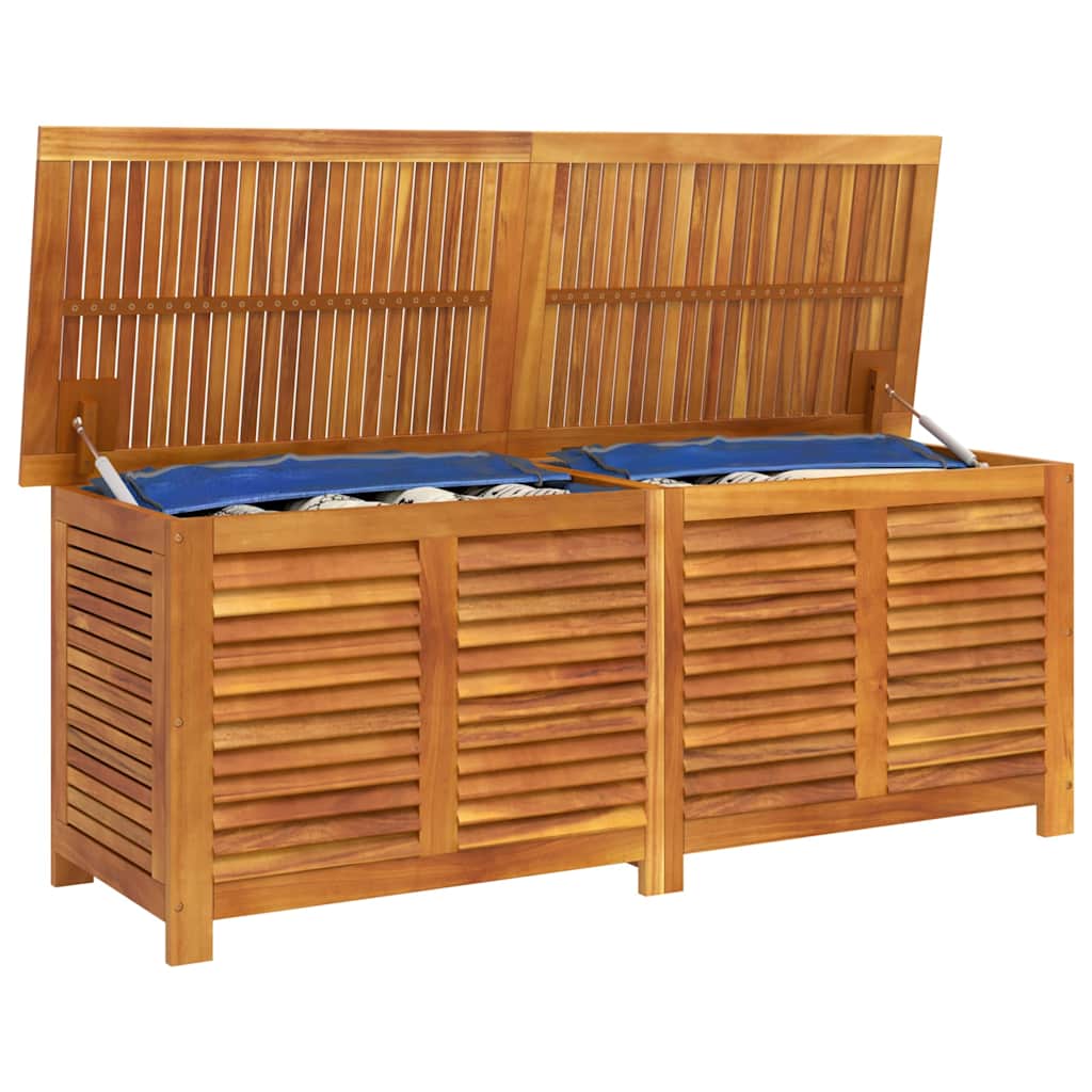 Garden Storage Box with Louver 150x50x56 cm Solid Wood Acacia