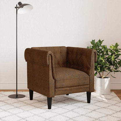 Chesterfield Sofa Chair Brown Fabric
