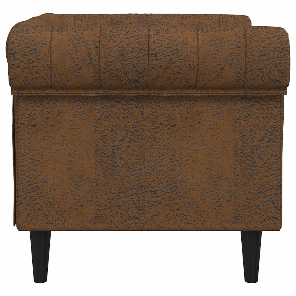 Chesterfield Sofa Chair Brown Fabric