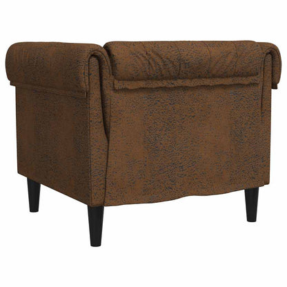 Chesterfield Sofa Chair Brown Fabric