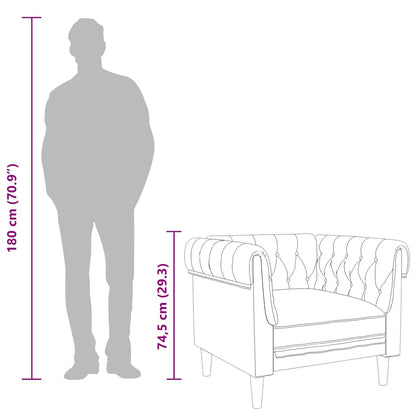 Chesterfield Sofa Chair Brown Fabric