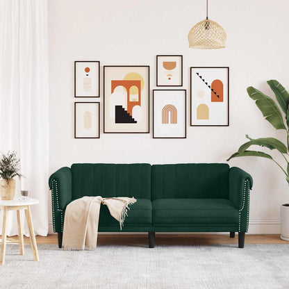 Sofa 2-Seater Dark Green Velvet