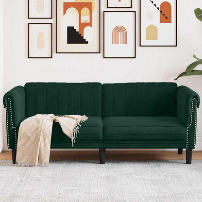 Sofa 2-Seater Dark Green Velvet