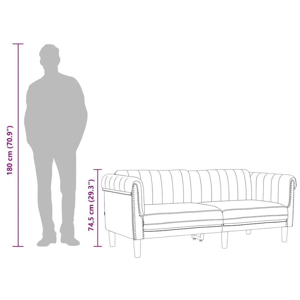 Sofa 3-Seater Black Velvet