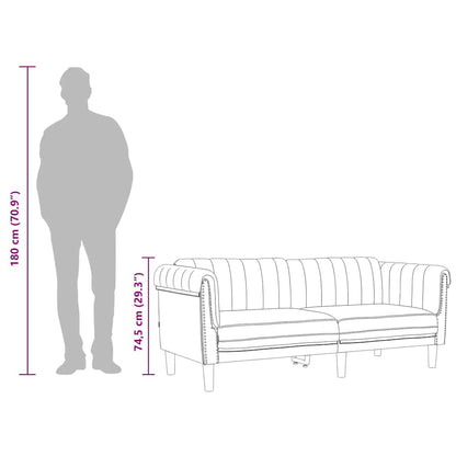 Sofa 3-Seater Black Velvet