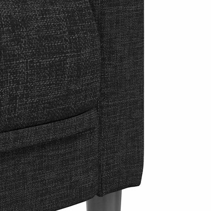 Sofa 3-Seater Black Fabric