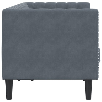 Chesterfield Sofa with Bolsters 2-Seater Dark Gray Velvet