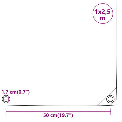 Tarpaulin Grey 1x2,5 m 650 g/m²