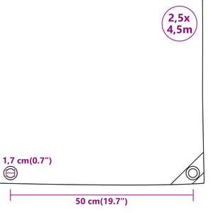 Tarpaulin Grey 2.5x4.5 m 650 g/m²