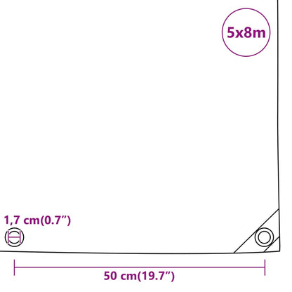 Tarpaulin Grey 5x8 m 650 g/m²