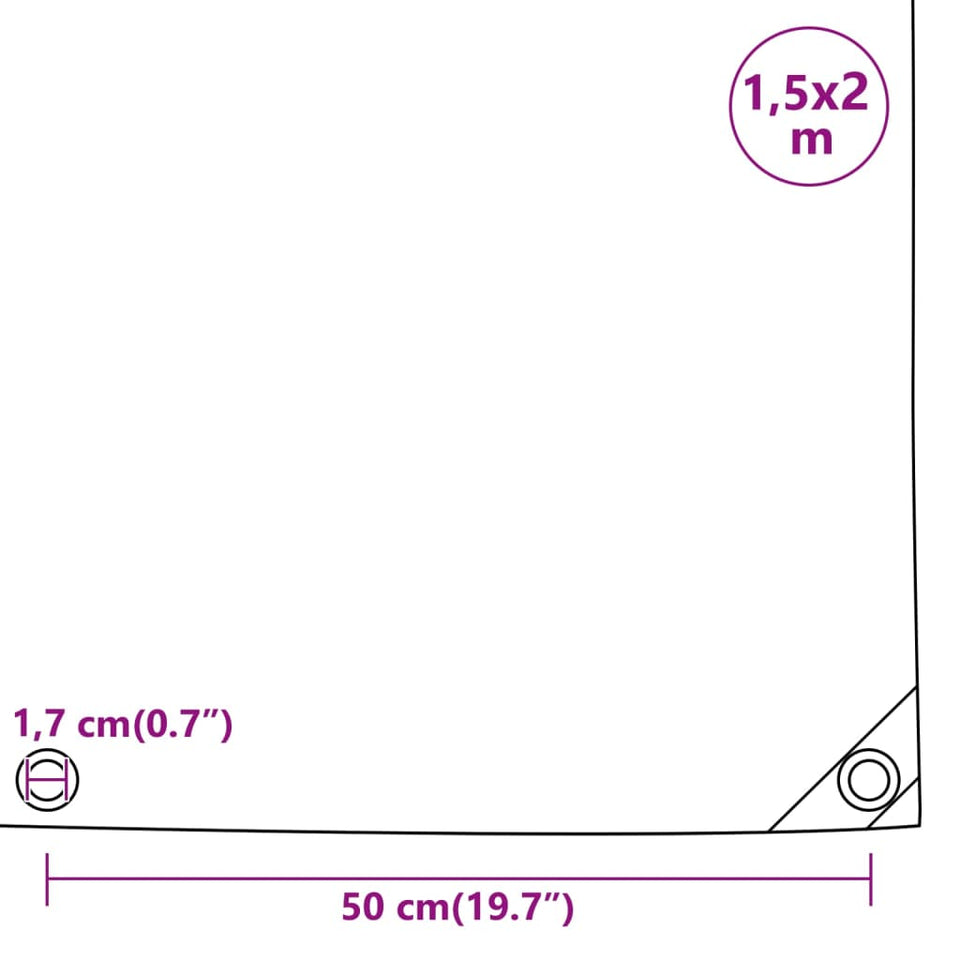 Tarpaulin Green 1.5x2 m 650 g/m²