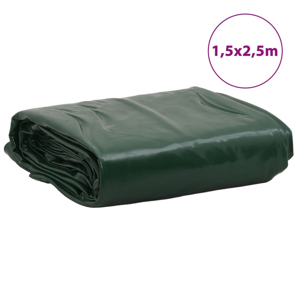 Tarpaulin Green 1.5x2.5 m 650 g/m²