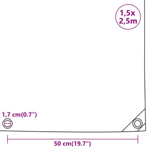 Tarpaulin Green 1.5x2.5 m 650 g/m²