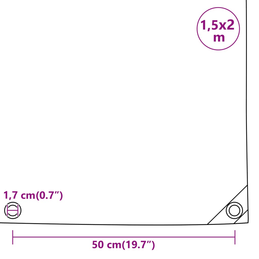 Tarpaulin Blue 1,5x2 m 650 g/m²