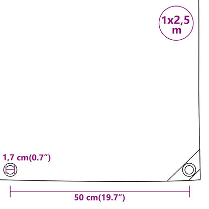 Tarpaulin Black 1x2,5 m 650 g/m²