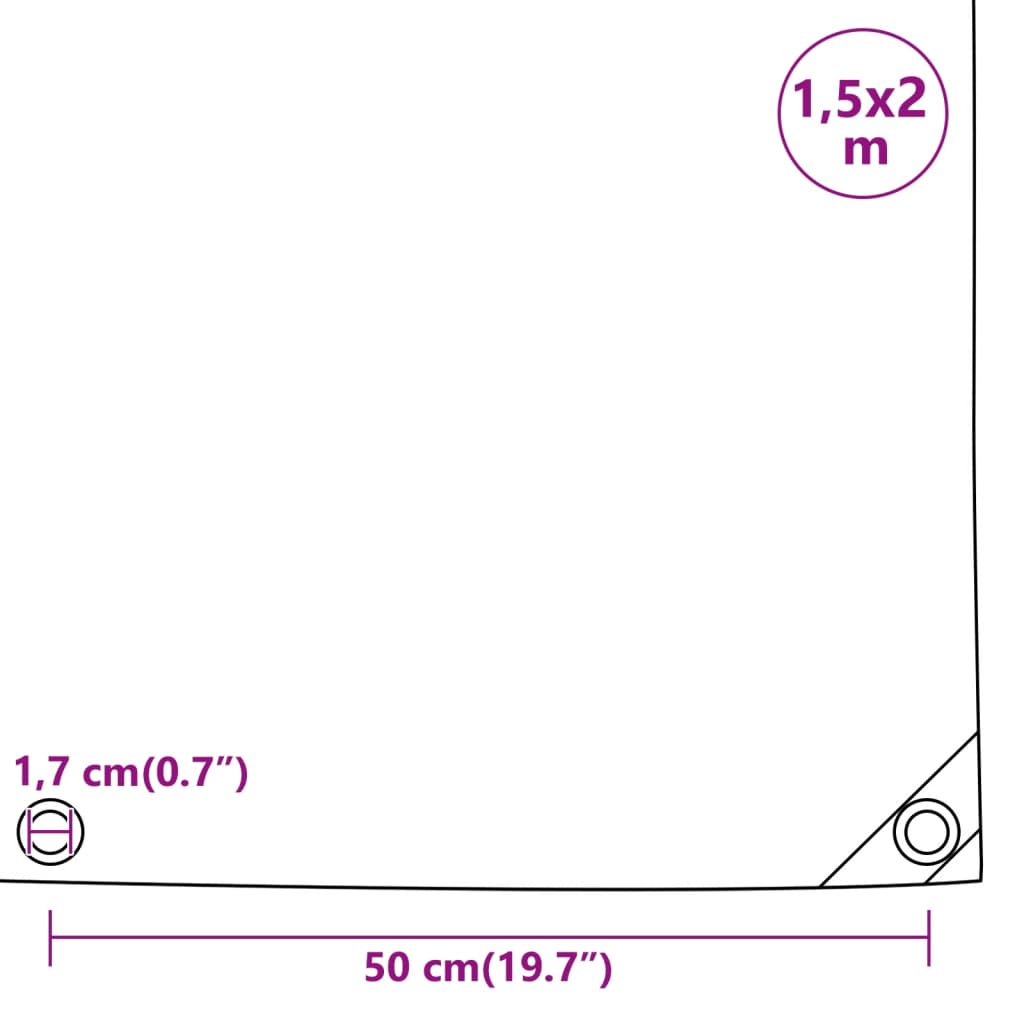 Tarpaulin Black 1,5x2 m 650 g/m²