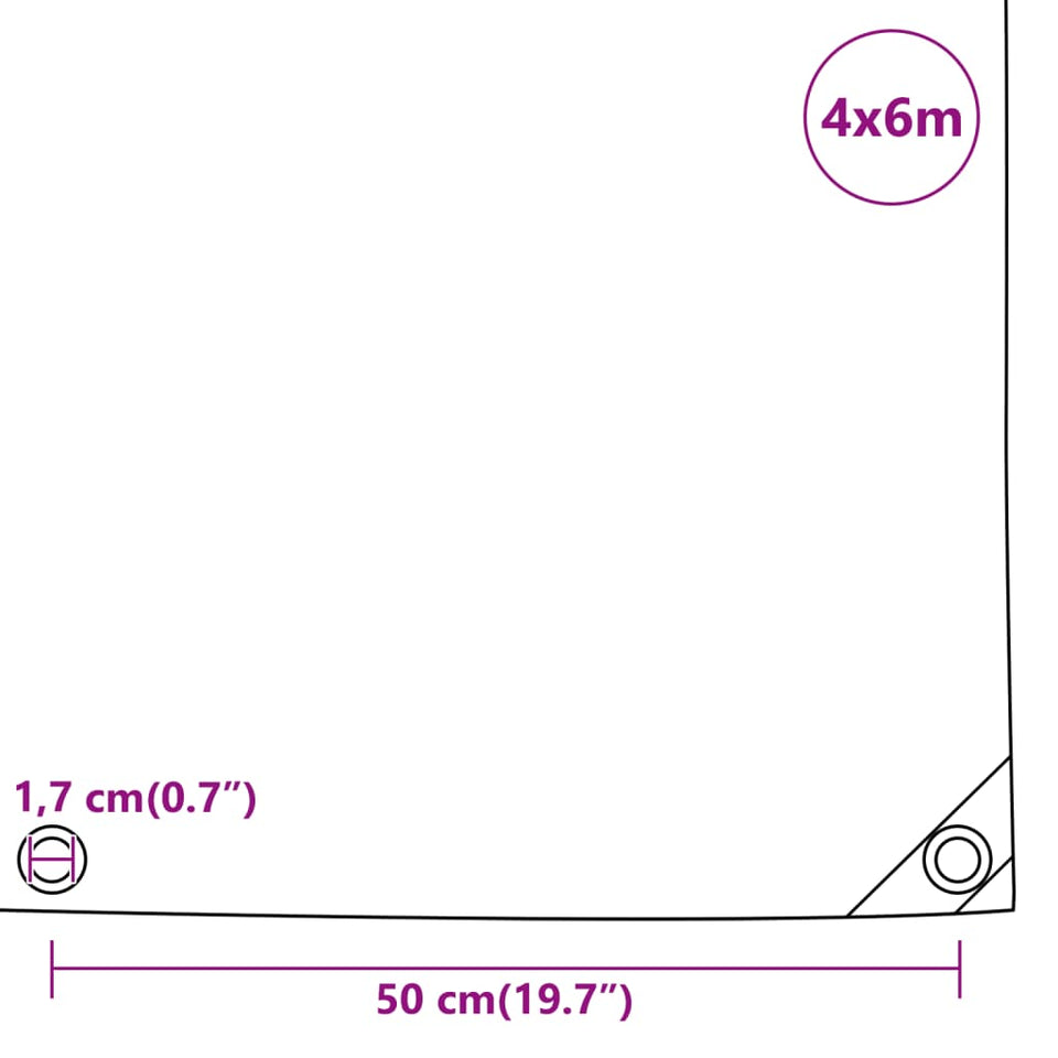 Tarpaulin Anthracite 4x6 m 650 g/m²