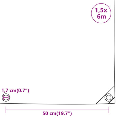Tarpaulin Anthracite 1,5x6 m 650 g/m²